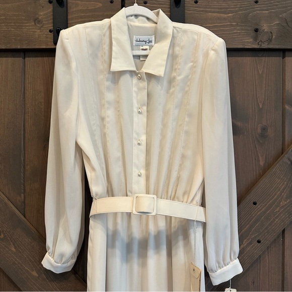 Vintage Henry Lee Cream Long Sleeve Dress - Picture 4 of 12